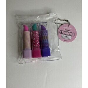 Office Depot Lipstick  erasers, lot of 3.